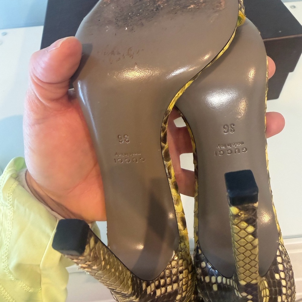 Gucci Yellow and Brown python ๐ Heels
Authentic - Picture 6 of 9